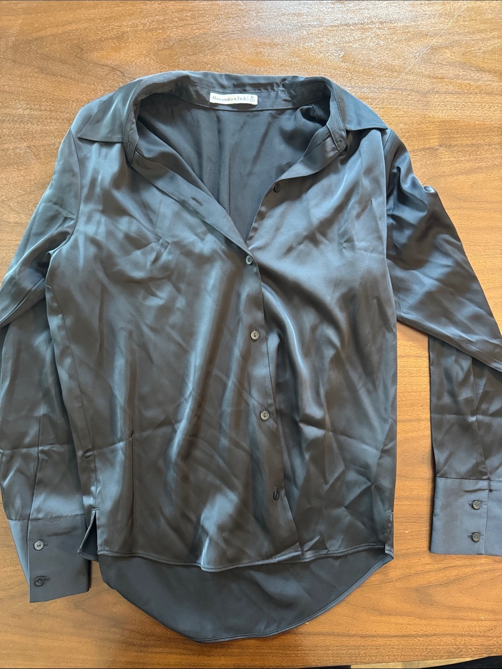 Abercrombie & Fitch black Button-Down Silk Shirt